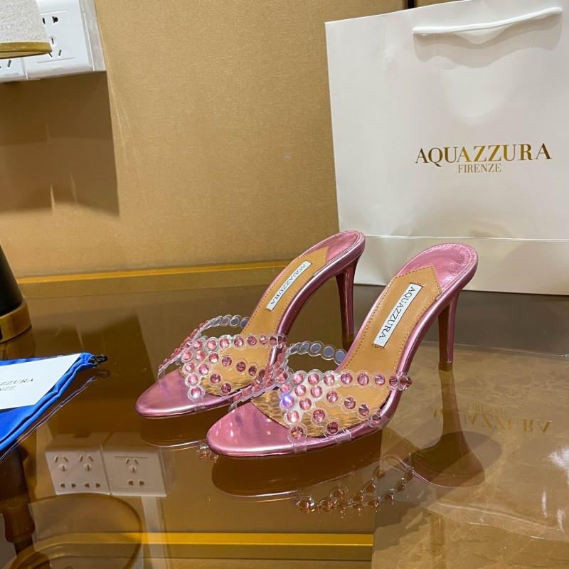 Женские туфли Aquazzura на каблуке со стразами