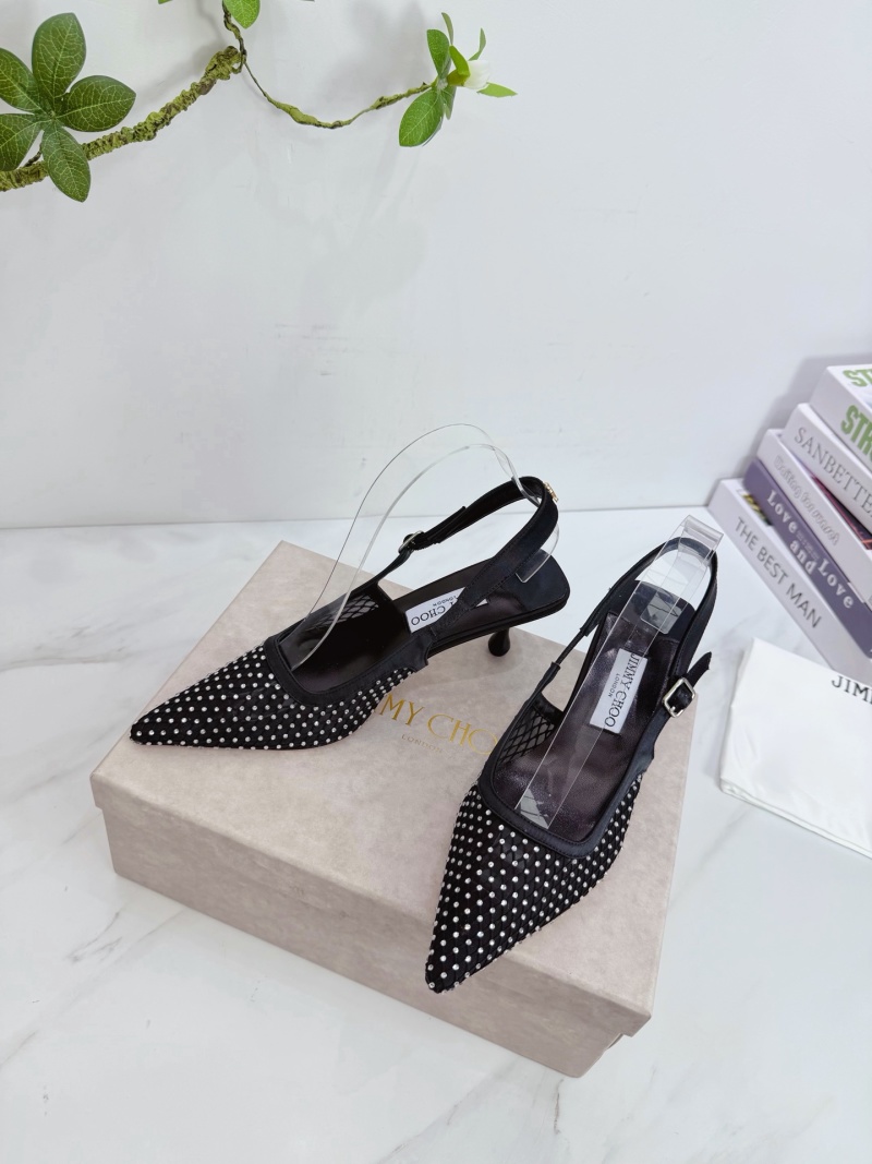 Женские туфли с прозрачными ремешками и стразами Jimmy Choo