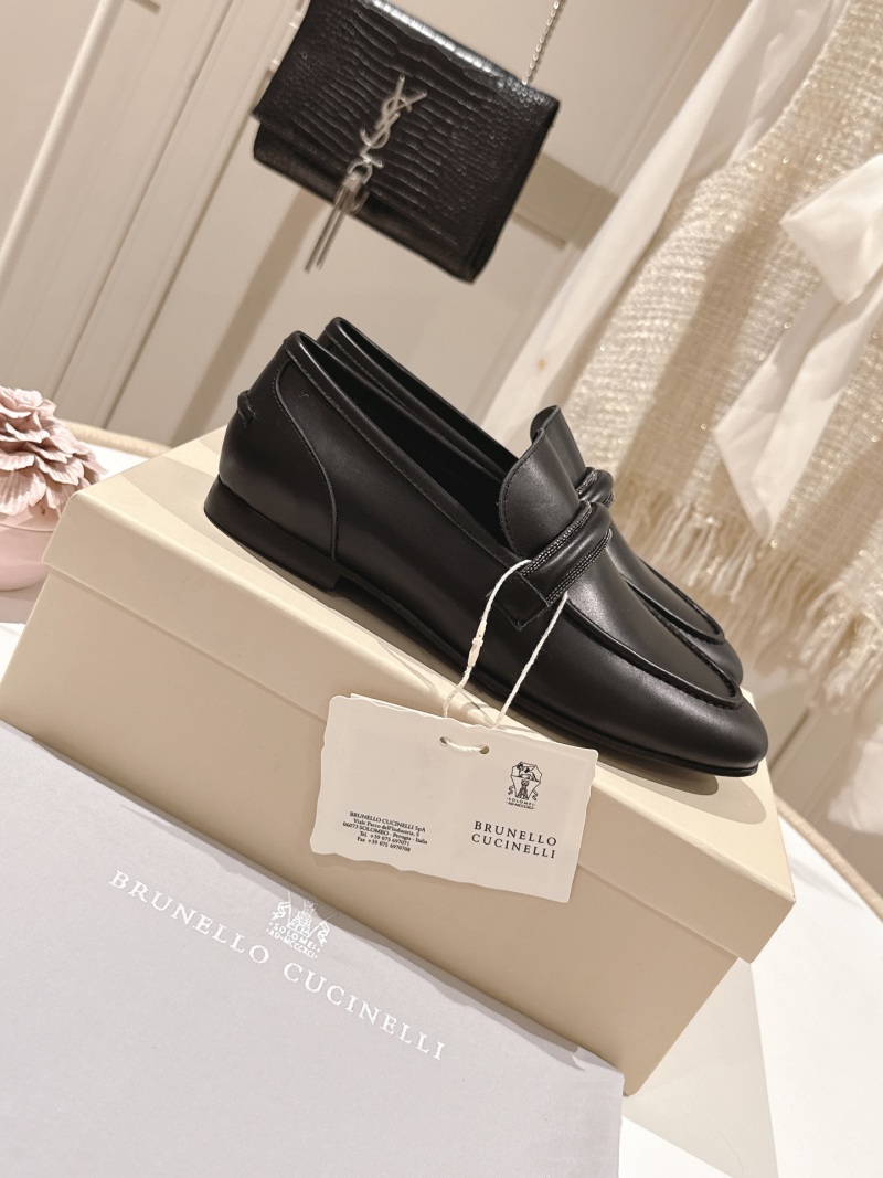 Женские классические мокасины Brunello Cucinelli из натуральной кожи