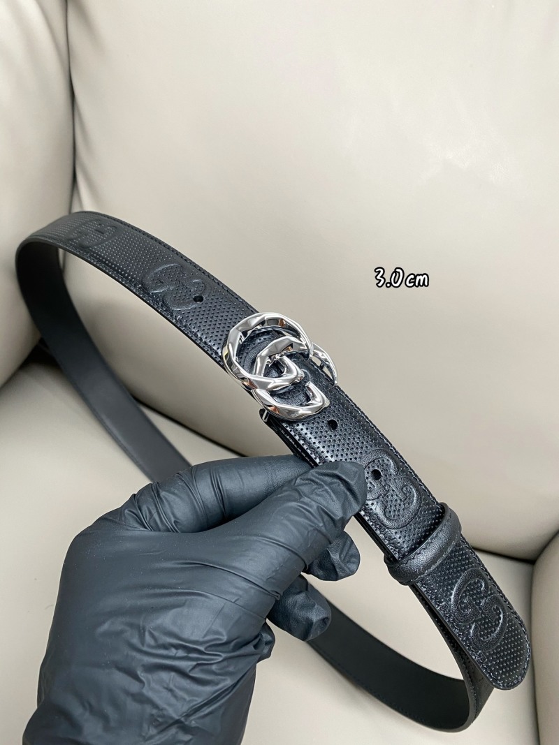 Женский кожаный ремень с двойной буквой G Gucci