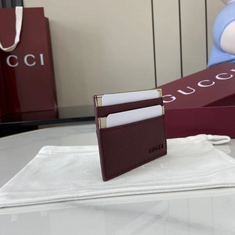 Картхолдер Gucci бордовый с контрастной окантовкой