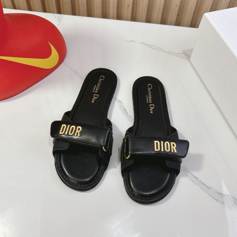 Черные шлепки с ремешком Dior