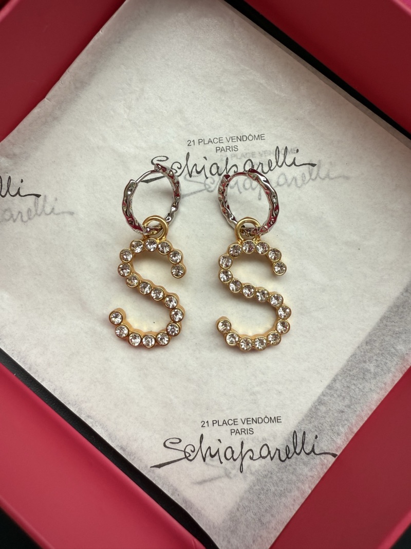 Серьги в форме буквы S с кристаллами Schiaparelli