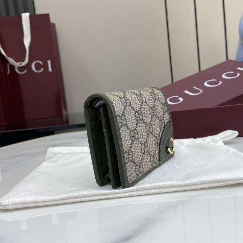 Портмоне Gucci с монограммой и кожаной вставкой