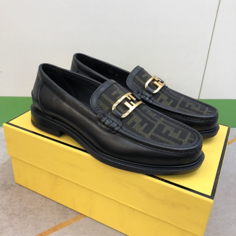 Мужские лоферы Fendi чёрные с монограммой