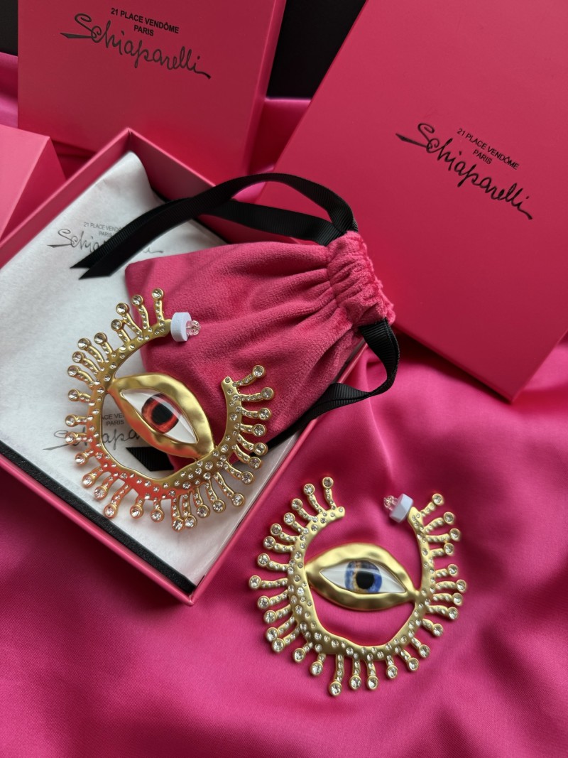 Серьги в форме глаза с кристаллами Schiaparelli