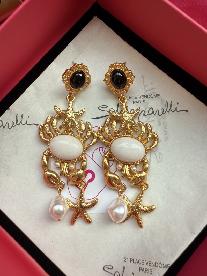 Серьги с крабами и жемчугом Schiaparelli