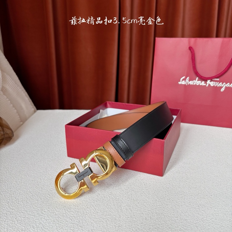 Двухсторонний кожаный ремень Salvatore Ferragamo Gancini