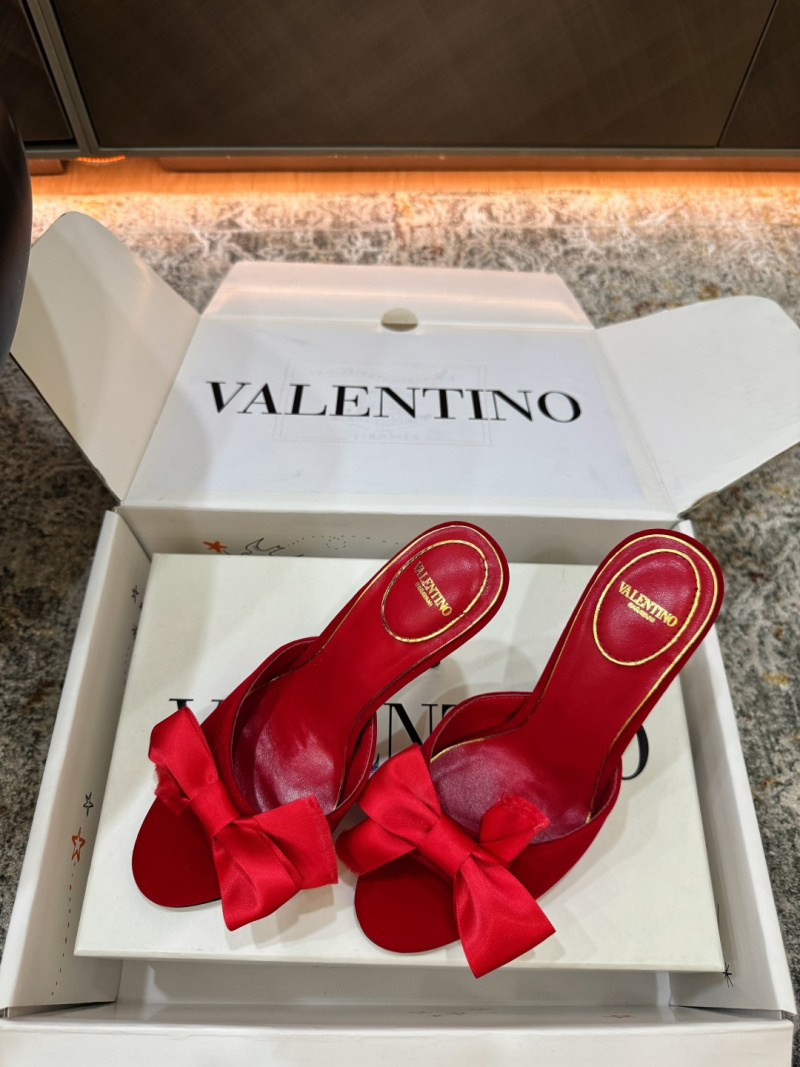 Женские красные сабо Valentino с бантом Valentino Garavani