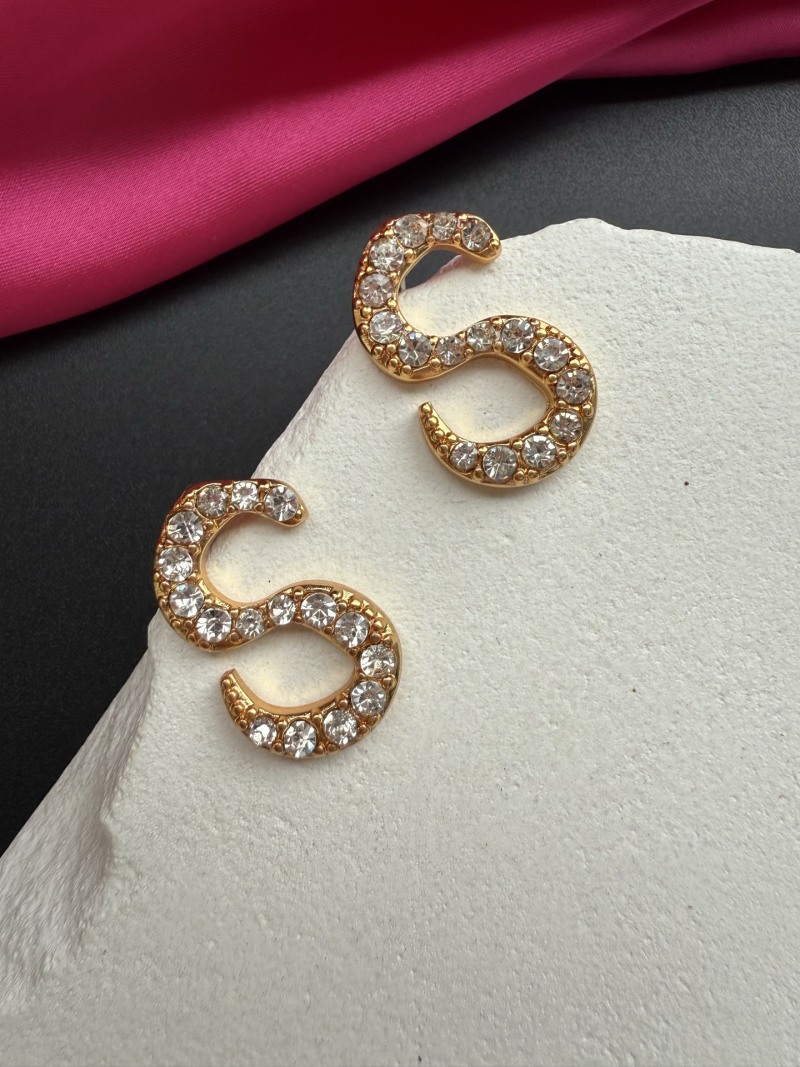 Серьги в виде буквы S с кристаллами Schiaparelli