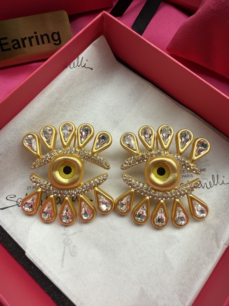 Серьги в форме глаза с кристаллами Schiaparelli