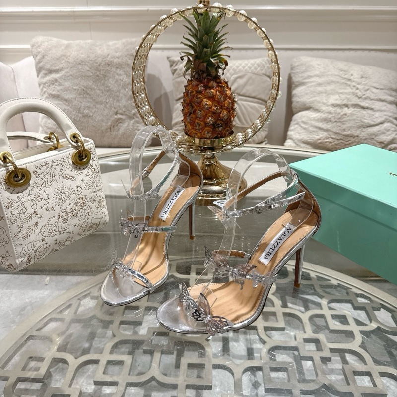 Женские босоножки AQUAZZURA на высоком каблуке с декором в виде бабочек