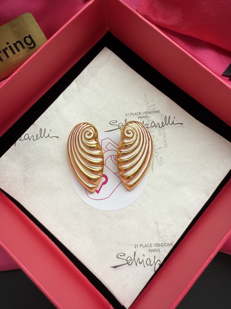 Серьги в виде лепестков с золотым покрытием Schiaparelli
