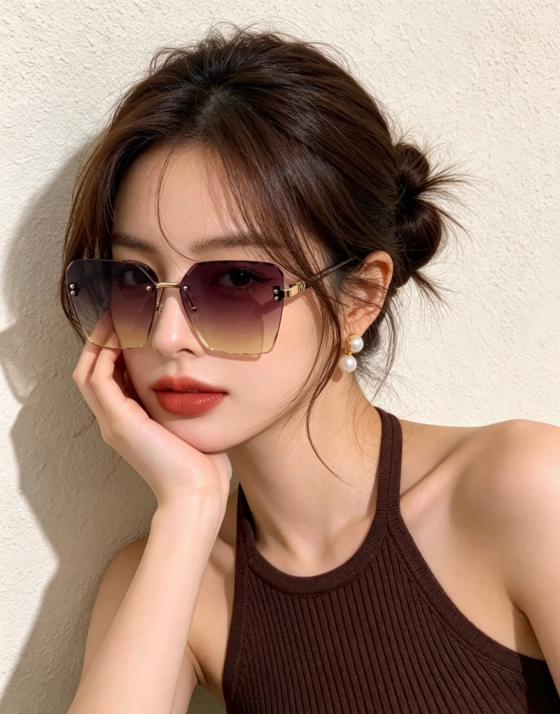 Стильные бескаркасные очки с градиентными линзами Chanel