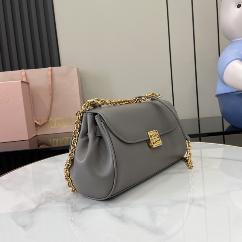 Сумка Miu Miu серая с цепочкой