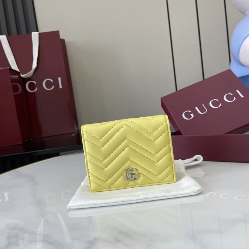Портмоне Gucci желтое с логотипом GG
