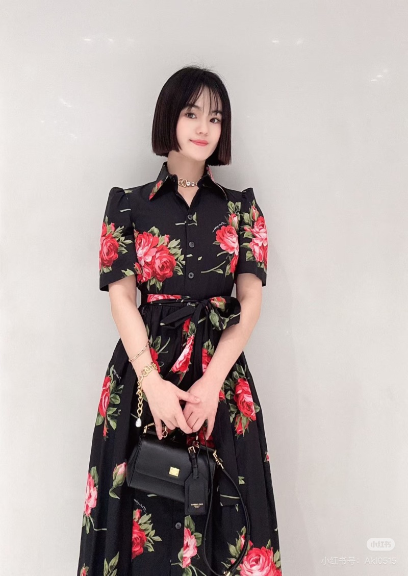 Повседневное платье с цветочным принтом Dolce & Gabbana