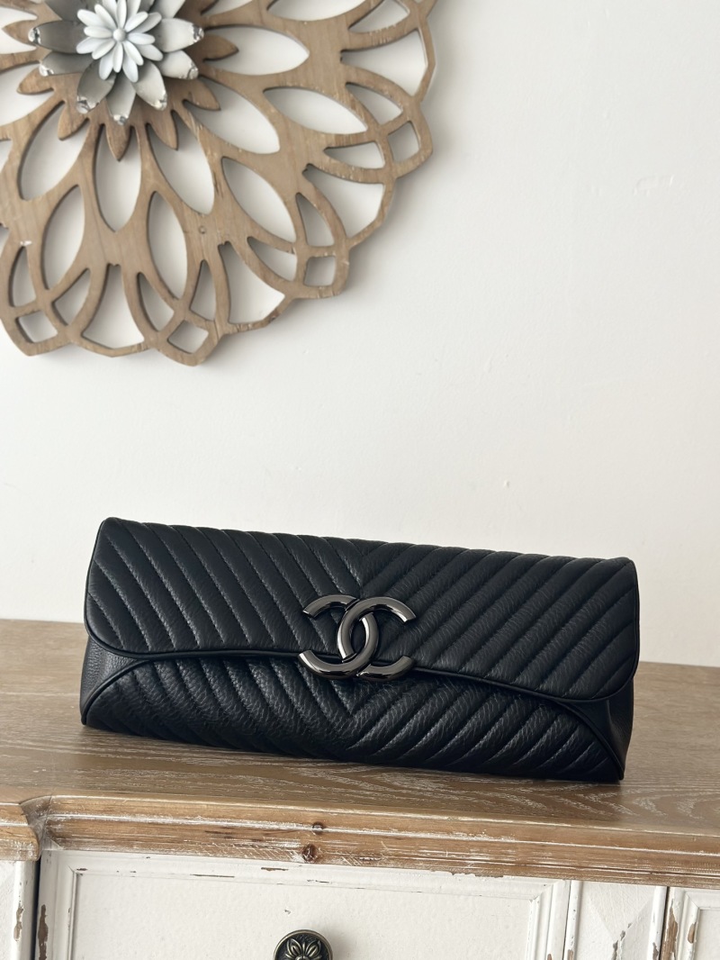 Женский вечерний клатч черный Chanel