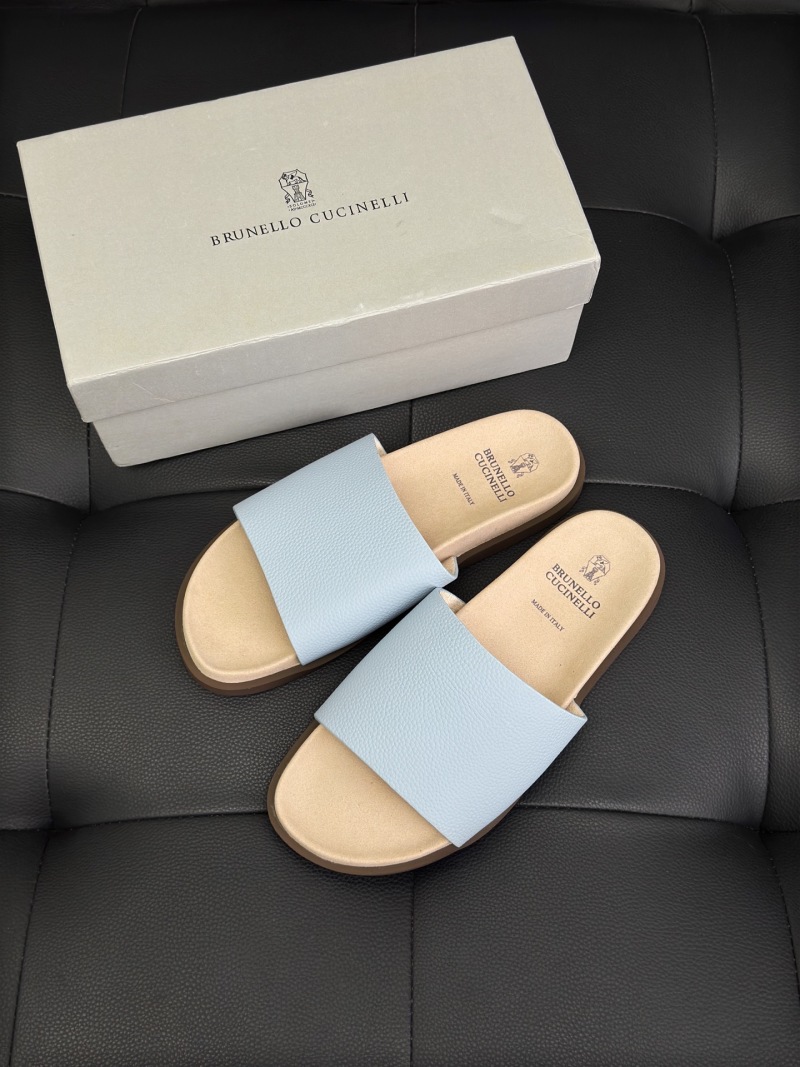 Брунелло Кучинелли Мужские шлёпанцы Brunello Cucinelli