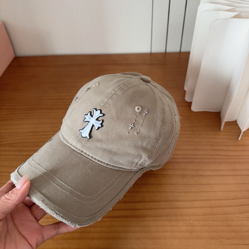Бейсболка бежевая с крестом Chrome Hearts