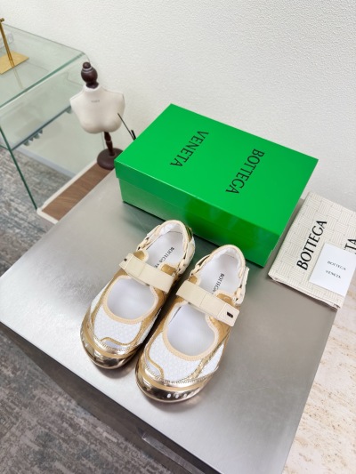 Кроссовки Bottega Veneta Orbit Золото-Бежевый