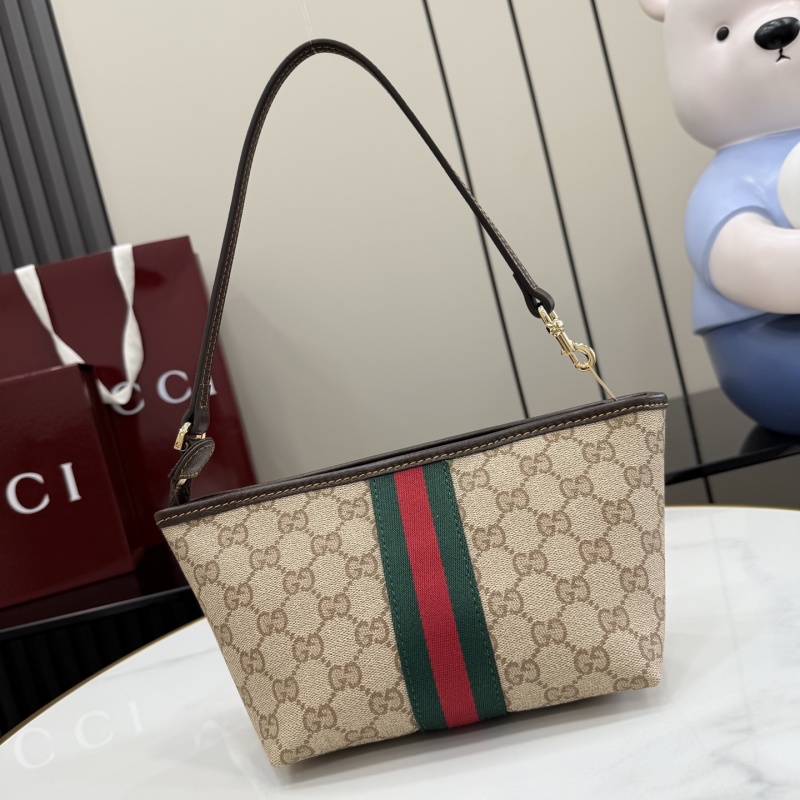Клатч Gucci с монограммой и полосой