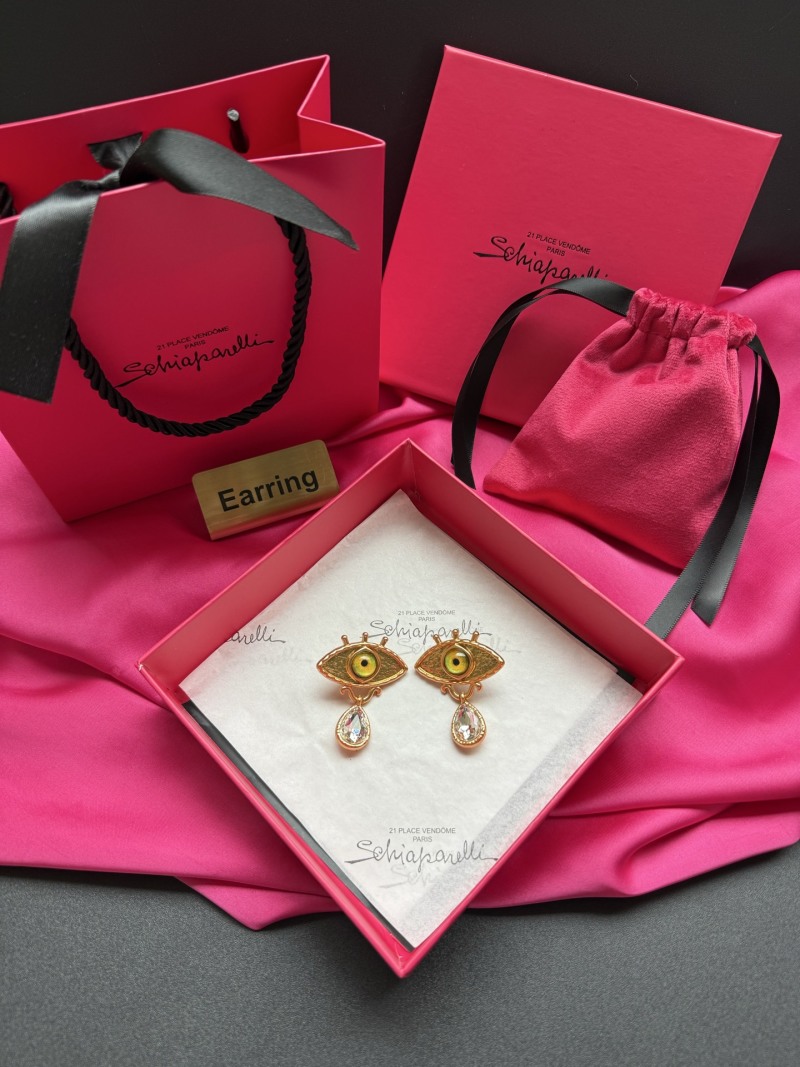 Серьги в виде глаз с кристаллами Schiaparelli