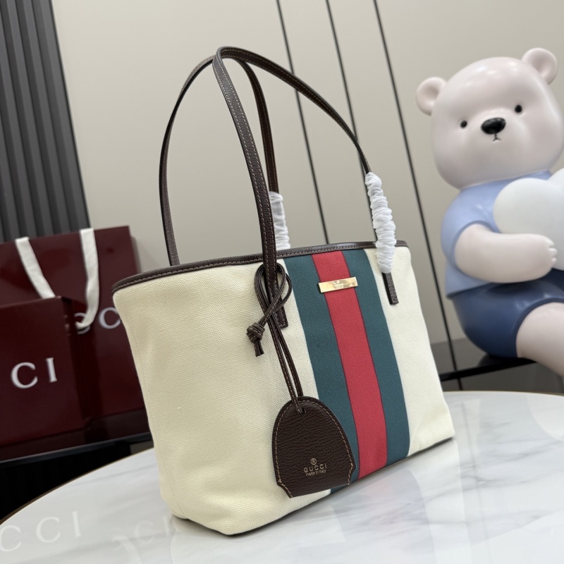 Сумка-тоут Gucci с канвасом и полосами