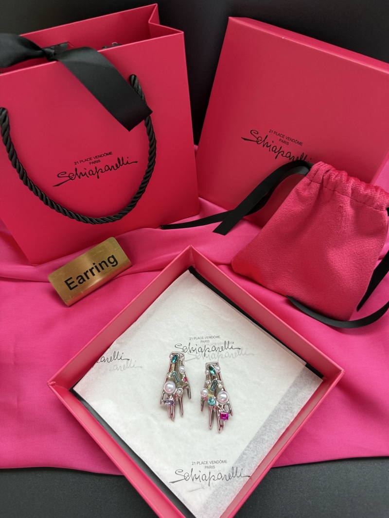 Серьги в виде рук с камнями и жемчугом Schiaparelli