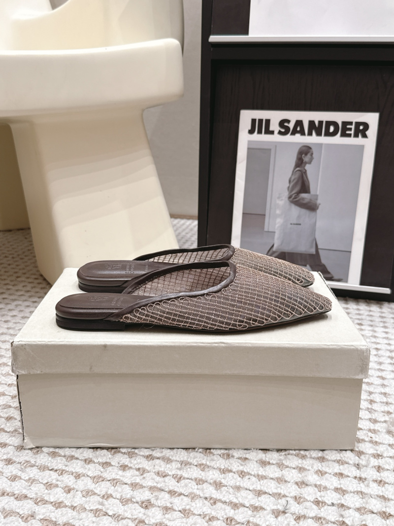 Мюли с сетчатой подошвой и декоративными стразами Jil Sander