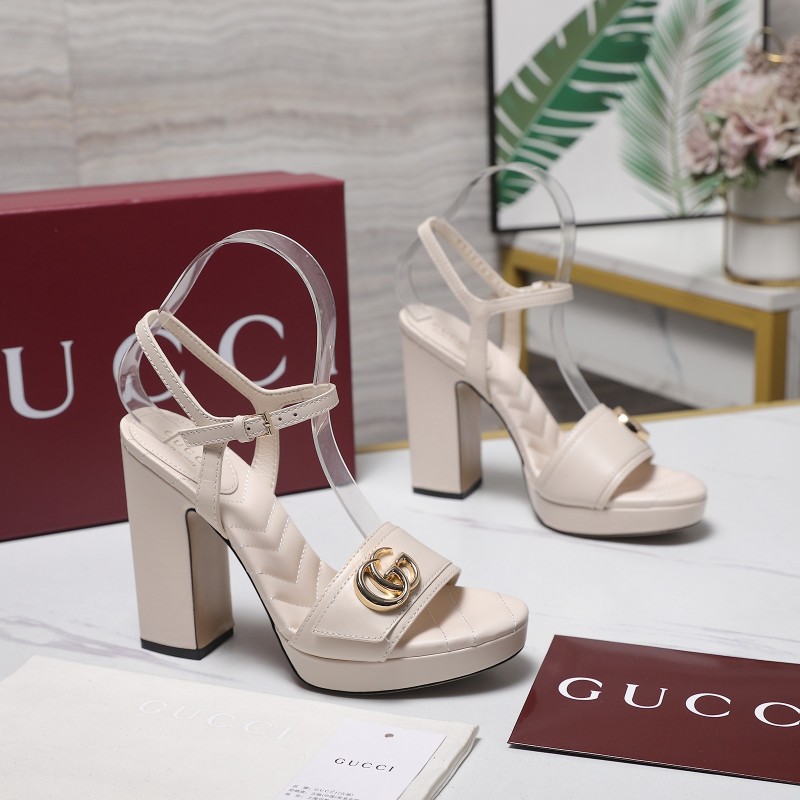 Женские сандалии Gucci на высоком каблуке с платформой