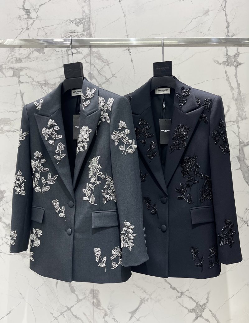 Пиджак Saint Laurent классический с вышивкой