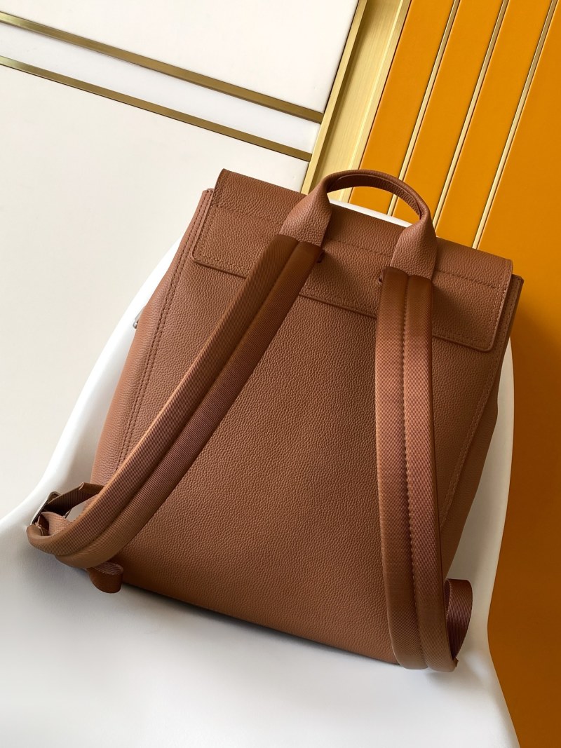 Кожаный рюкзак коричневого цвета с отделением для ноутбука Louis Vuitton