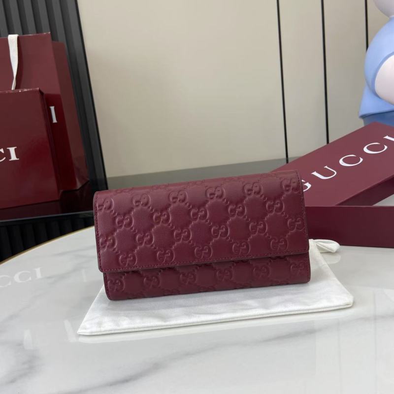 Портмоне Gucci бордовое с монограммой