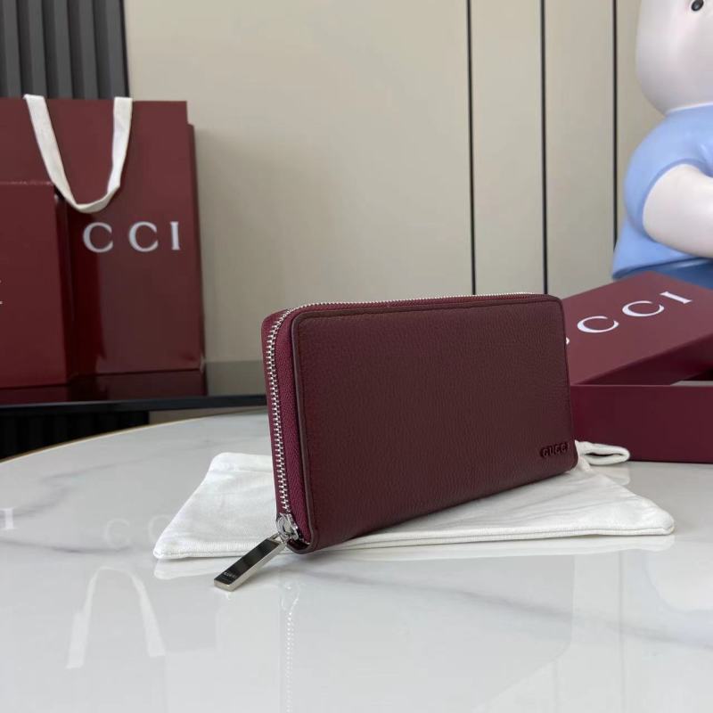 Портмоне Gucci бордовое на молнии