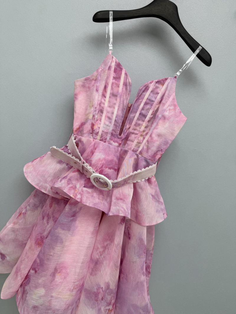 Платье Zimmermann с розовым водяным рисунком