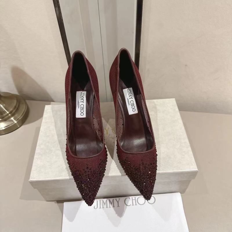 Женские туфли с заостренным носом и декором из страз Jimmy Choo