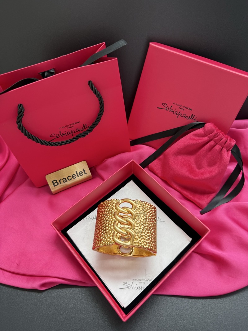 Золотистый браслет с цепочкой Schiaparelli