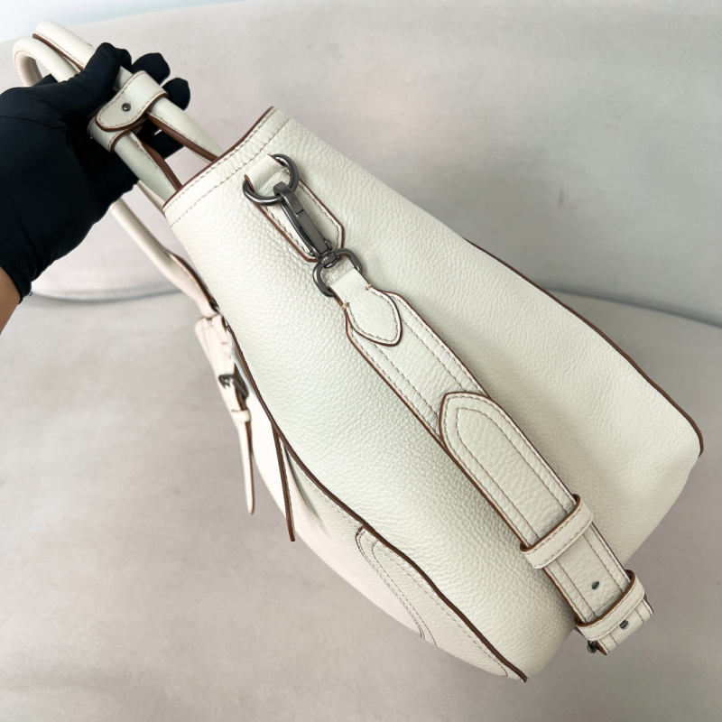 Сумка Prada 1BG602 белая с тиснением