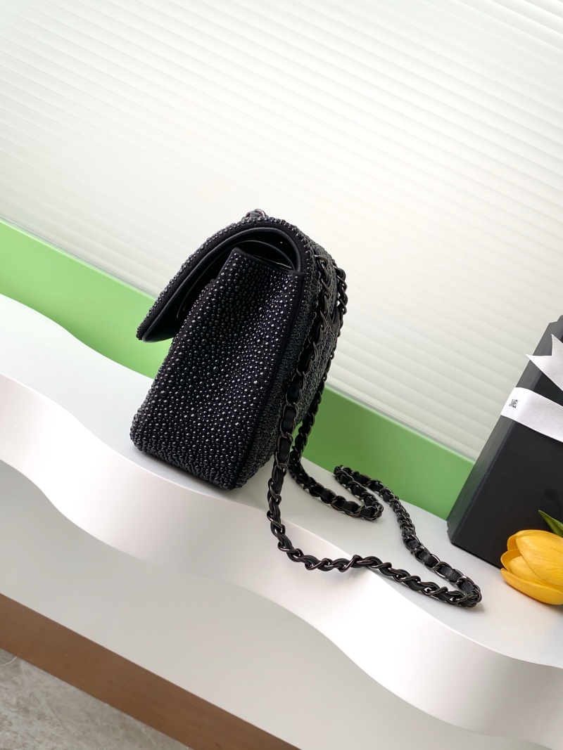 Черная сумка CF с кристаллами Chanel