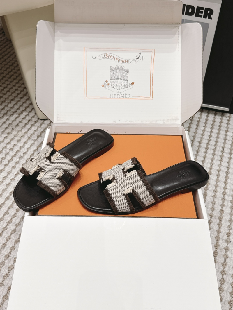 Женские сабо Hermes с буквой H, черный/серый Без бренда