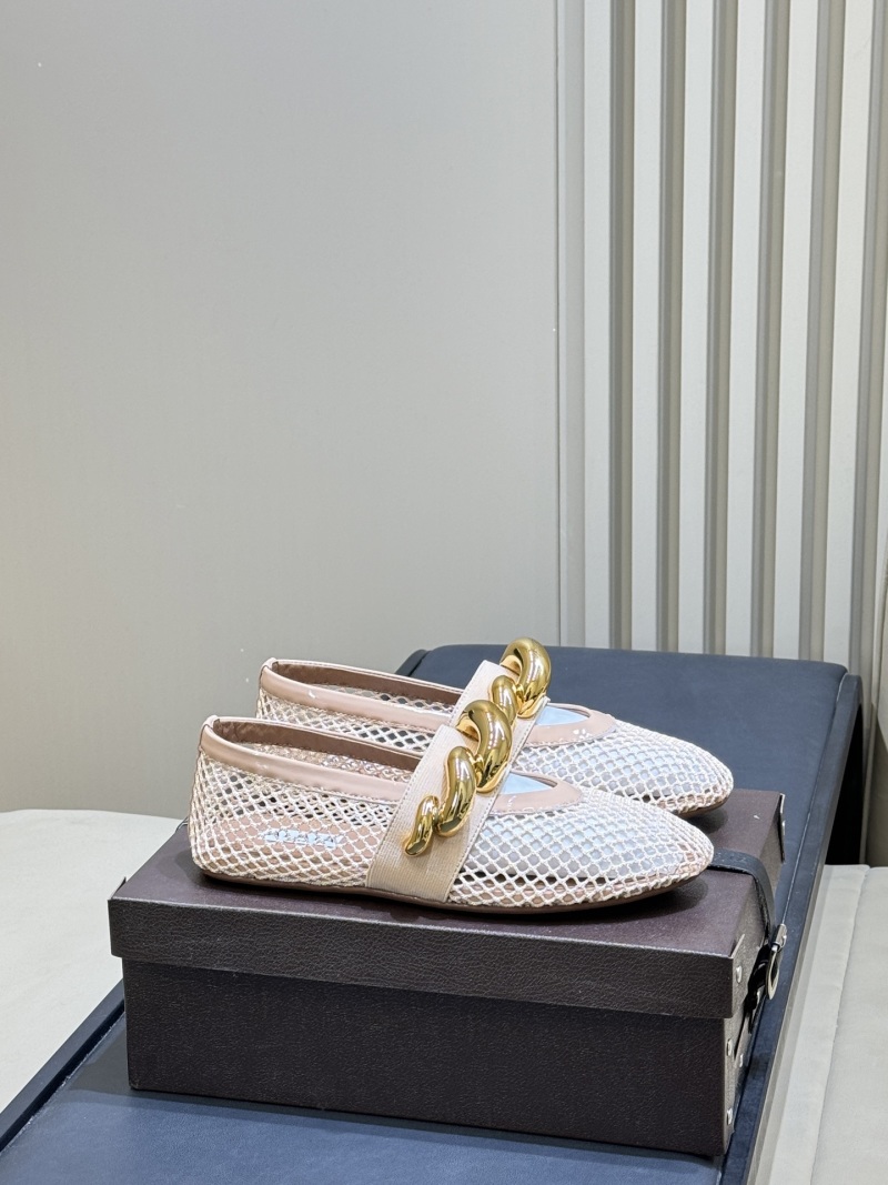 Женские балетки Alaïa с сетчатым верхом и золотистым декором