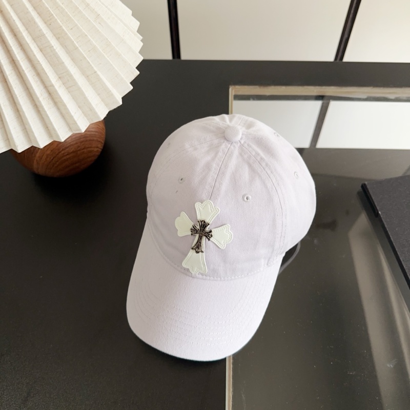 Белая бейсболка с крестом и эффектом потертости Chrome Hearts