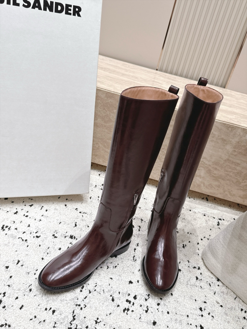 Женские сапоги Jil Sander коричневого цвета