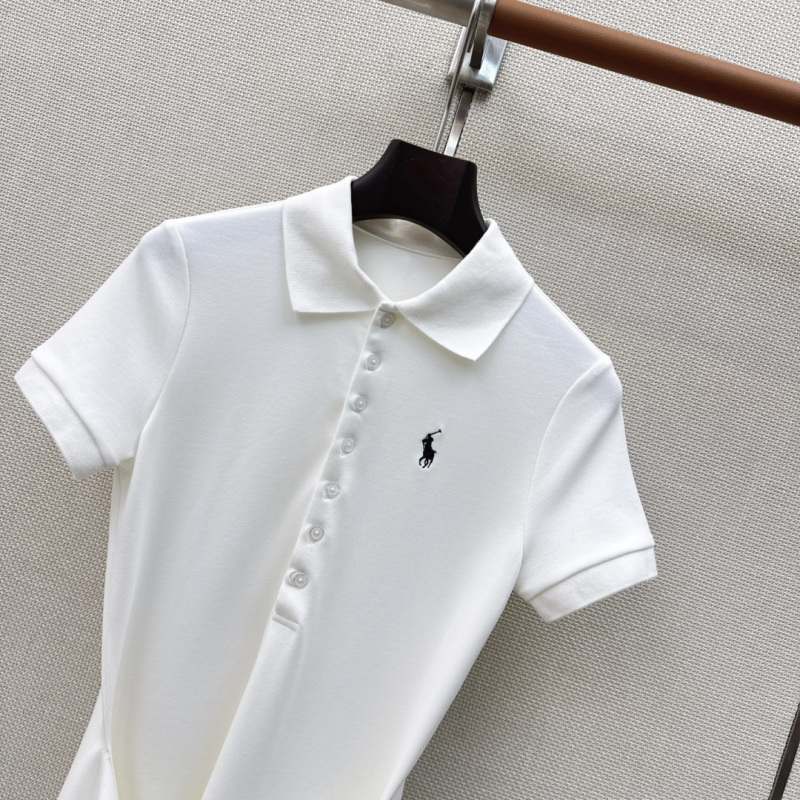 Женское длинное платье-поло Ralph Lauren белое