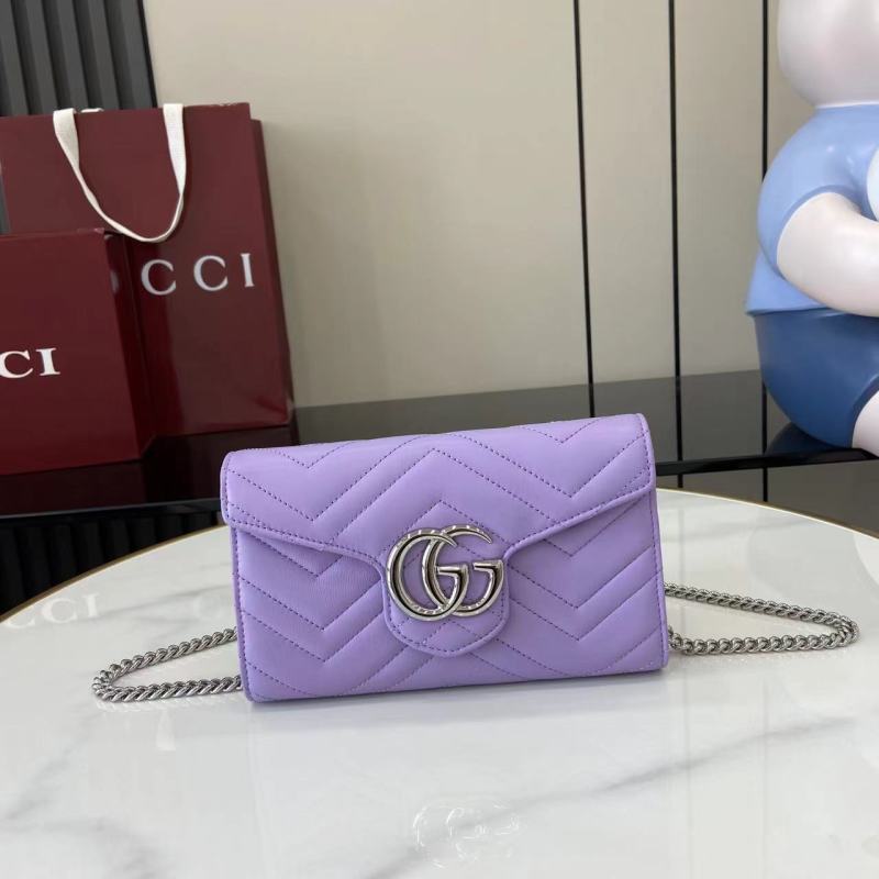 Фиолетовый кошелёк Gucci с цепочкой