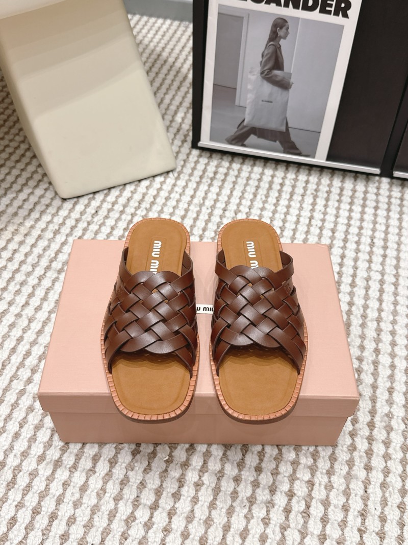 Женские плетеные шлепанцы Miu Miu
