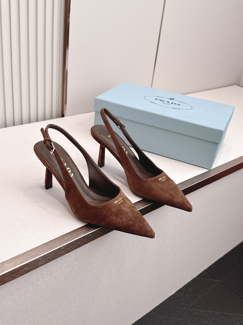Туфли женские Prada замшевые классические коричневые