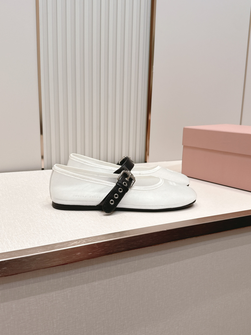 Балетки MiuMiu из прозрачной сетки с ремешком Miu Miu