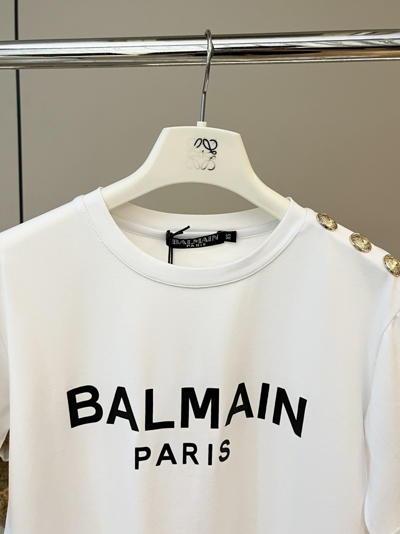Футболка Balmain белая с надписью
